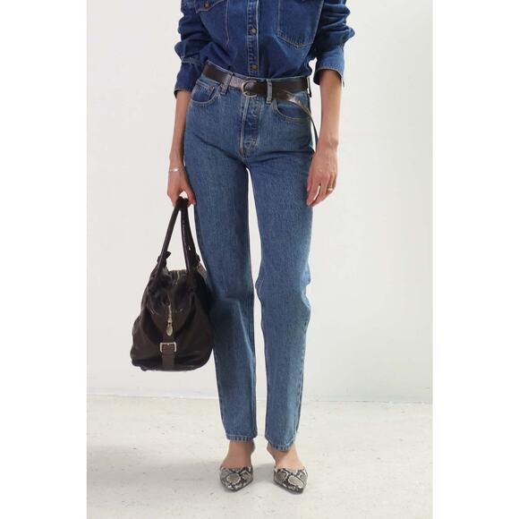 NWT Etica Leia Ultra High Rise Straight Jean In Bluestone Size 24 - Picture 2 of 10